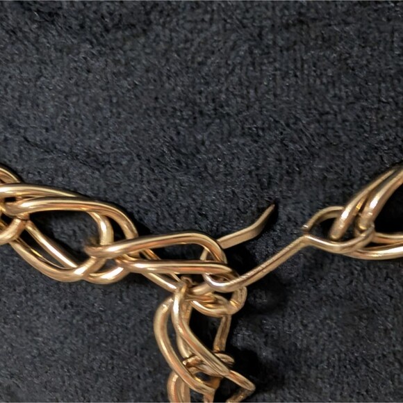 Vintage Double Curb Link Gold Tone Chain Belt, 38\